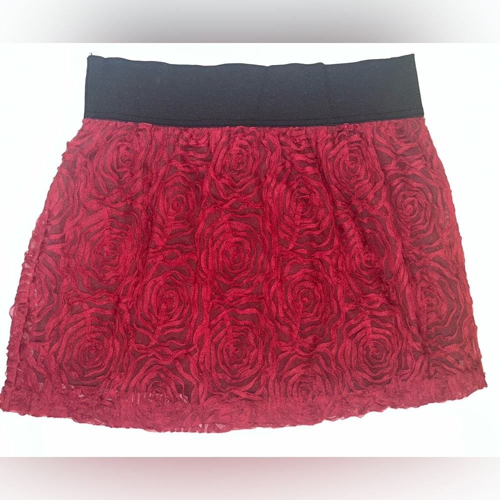Stooshy Red Tulle, Lined Skirt - Size M